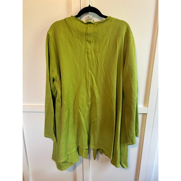 C.M.C by Color Me Cotton Green Raw Edge Cardigan XXL - Picture 4 of 4